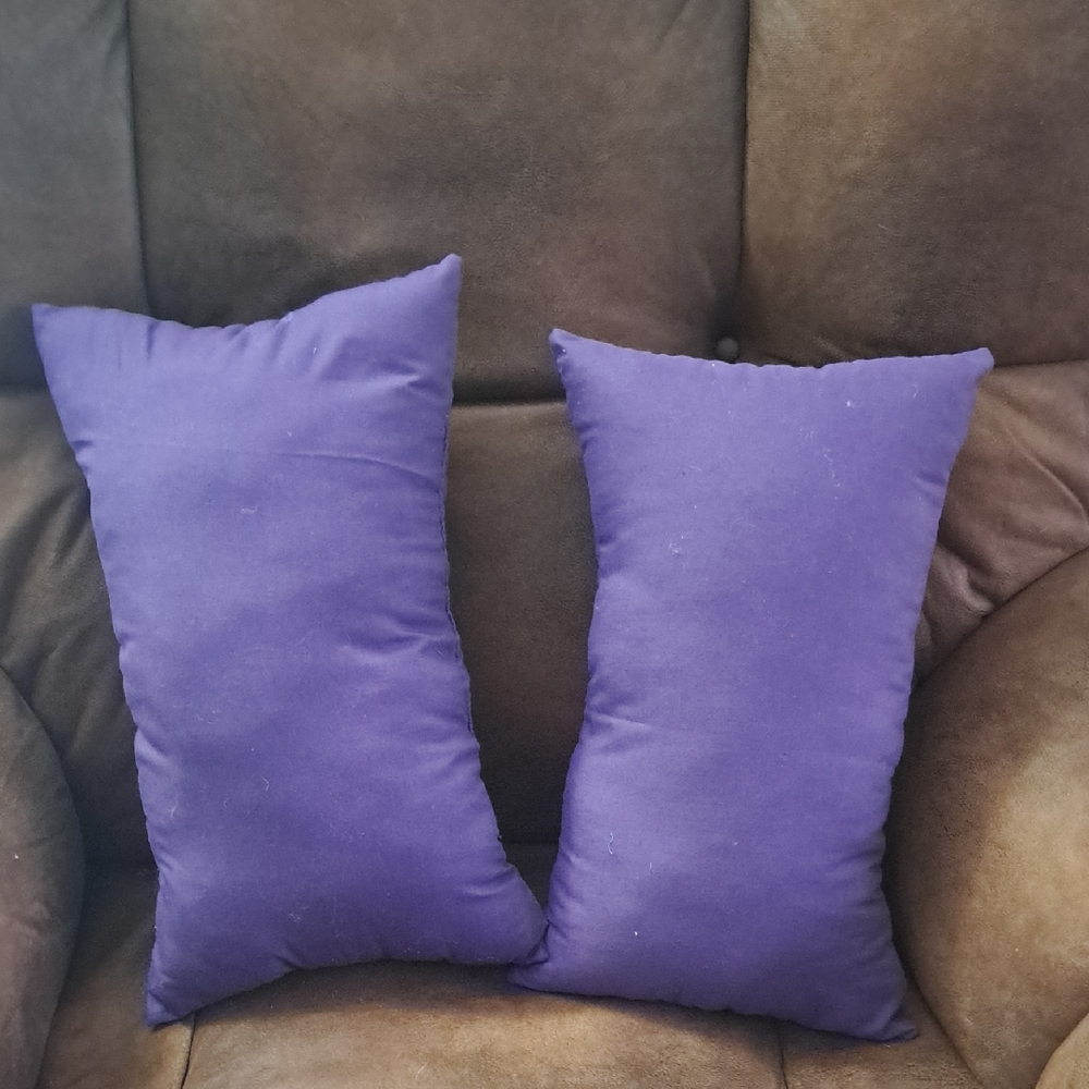 Hand Crafted Bag Purse Pillows Set of Two Purple Throw Pillows
